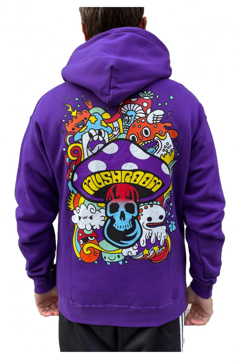 Mushroom Brand Felpa con cappuccio Big Mushroom Purple Mushroom Brand