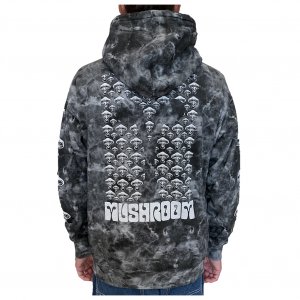 MUSHROOM Felpa con Cappuccio skull mush Hoodie Tie dye Black