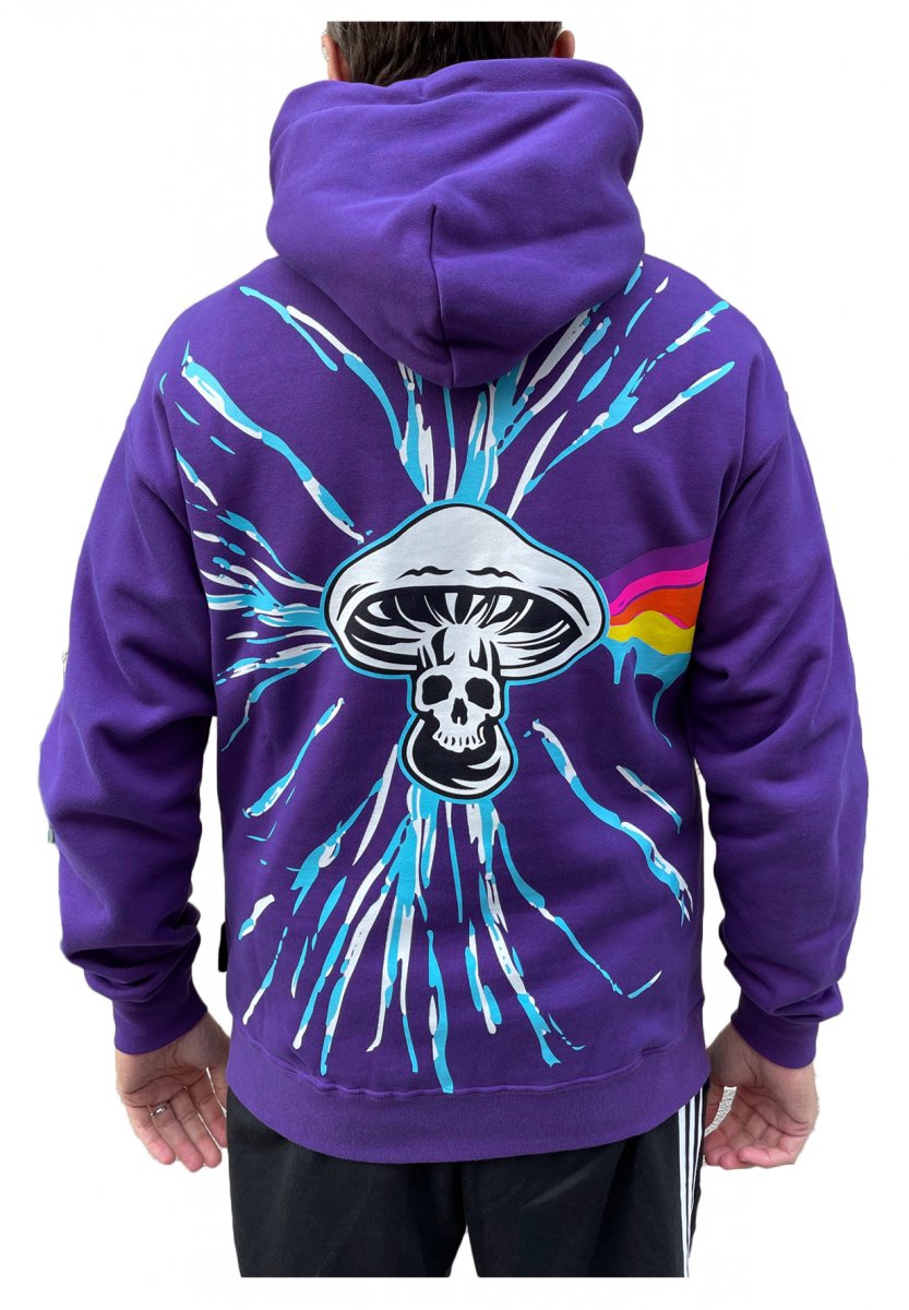 Mushroom Brand Felpa con cappuccio Script Mushroom Purple Mushroom Brand