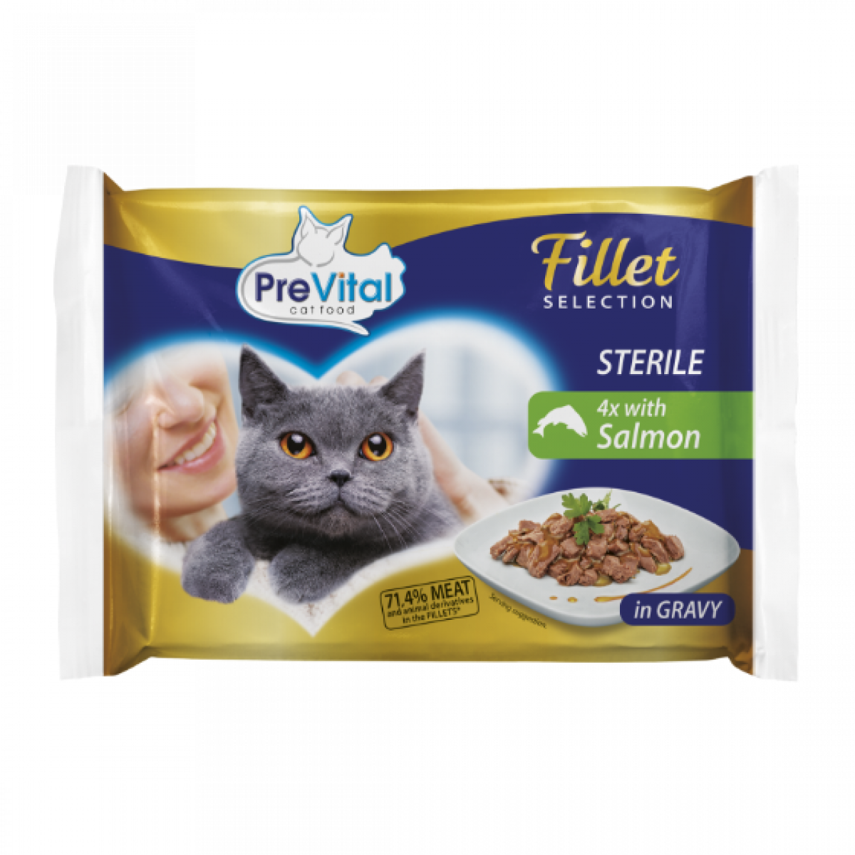 PREVITAL 4 buste GATTO STERILIZZATO 100 gr salmone