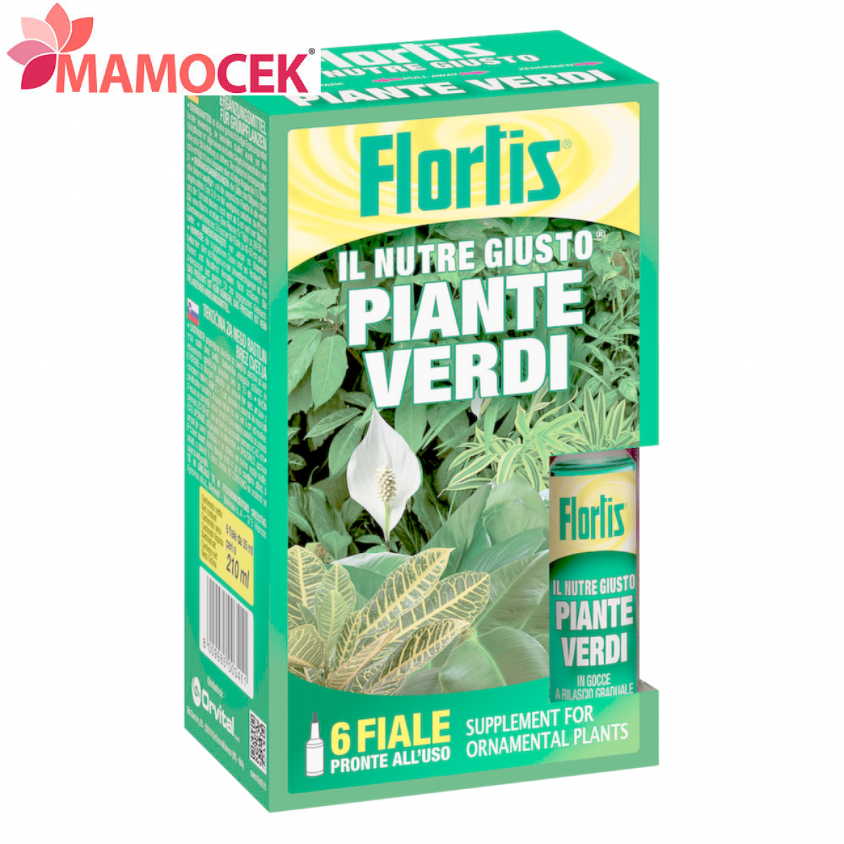 FLORTIS Nutre giusto piante verdi 6 fiale concime lenta cessione 6 Fiale da 35ml
