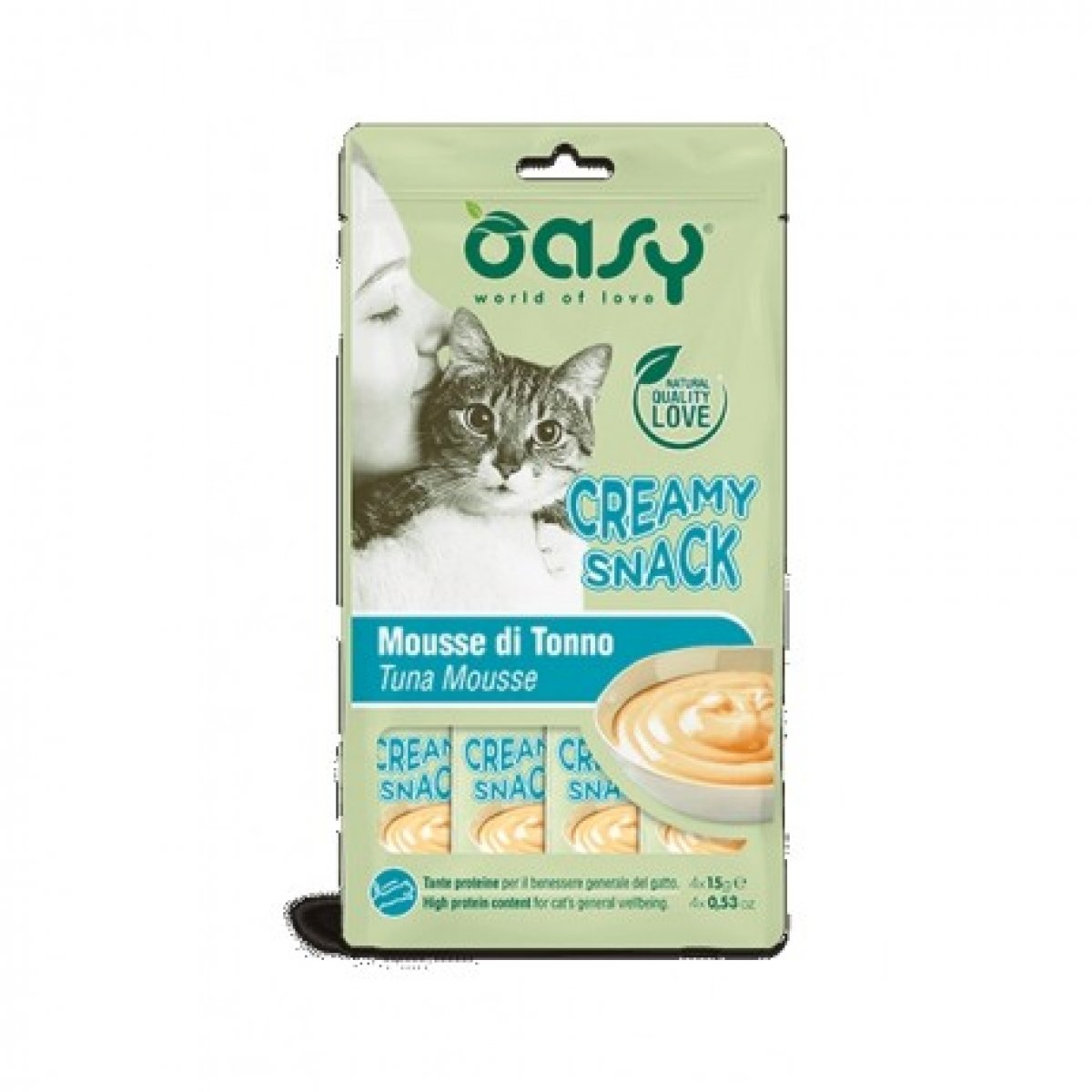 OASY GATTO SNACK mousse TONNO 4 X 15gr