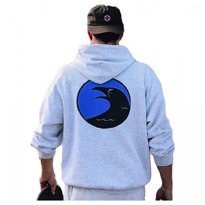 OLLIE TRICK FELPA CON CAPPUCCIO LOGO HOODIE ASH GREY