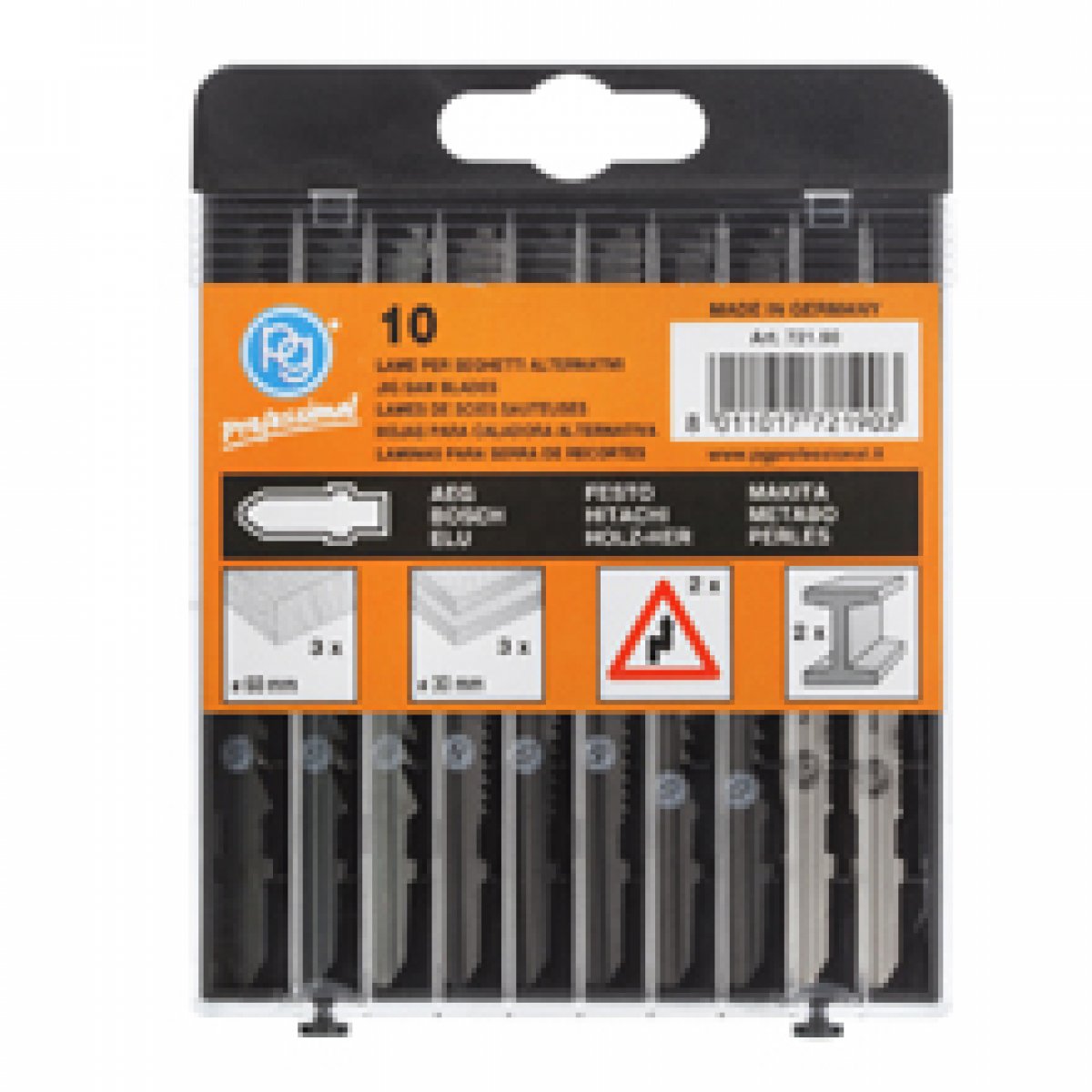 KIT 10 LAME PER SEGHETTI ALTERNATIVI - ATTACCO BOSCH largo PG PROFESSIONAL