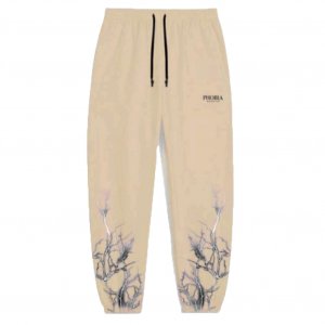 Phobia Archive Felpa con cappuccio fulmini Hoodie Beige black grey