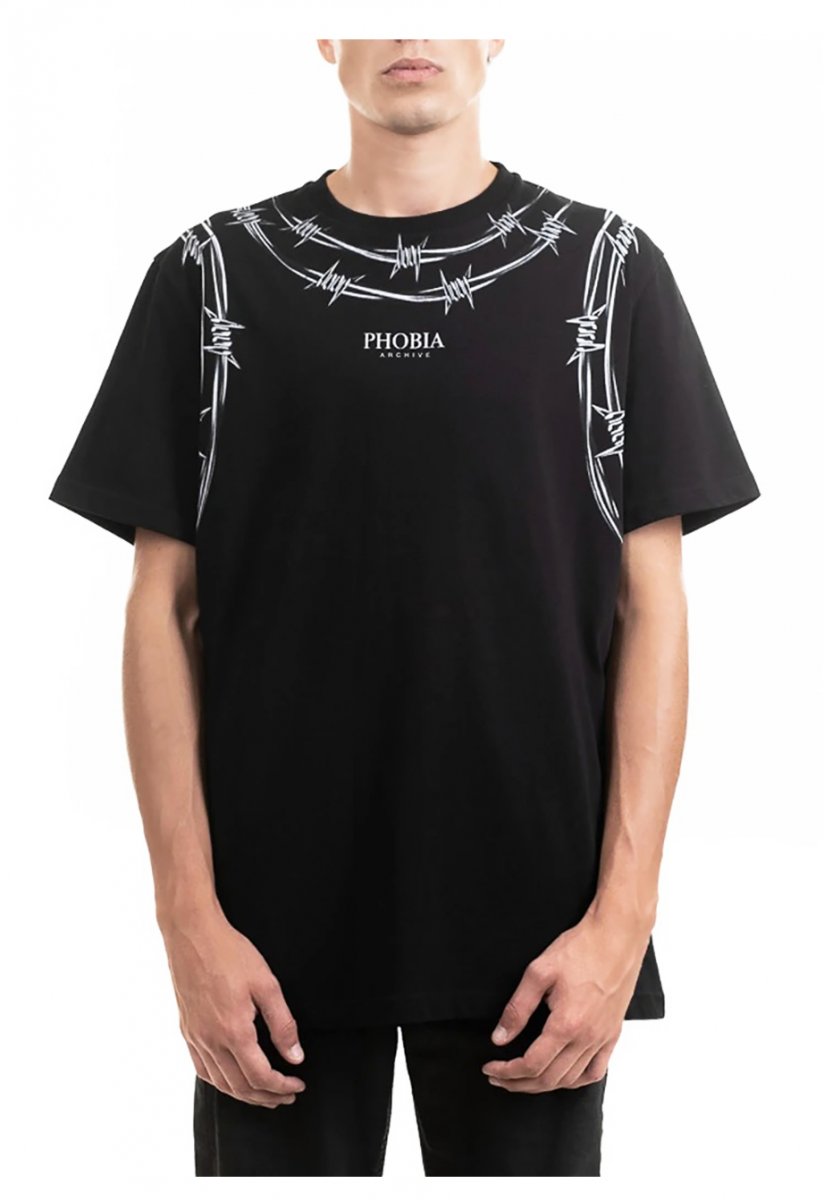 Phobia Archive T-Shirt with Barbed wire BLACK Phobia Archive Originale
