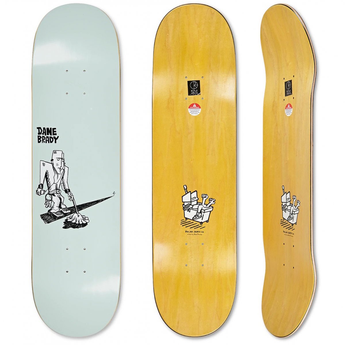 Polar Skate co. Tavola da skate 8.375' mopping dane Brady deck Grip incluso Polar Skateboards