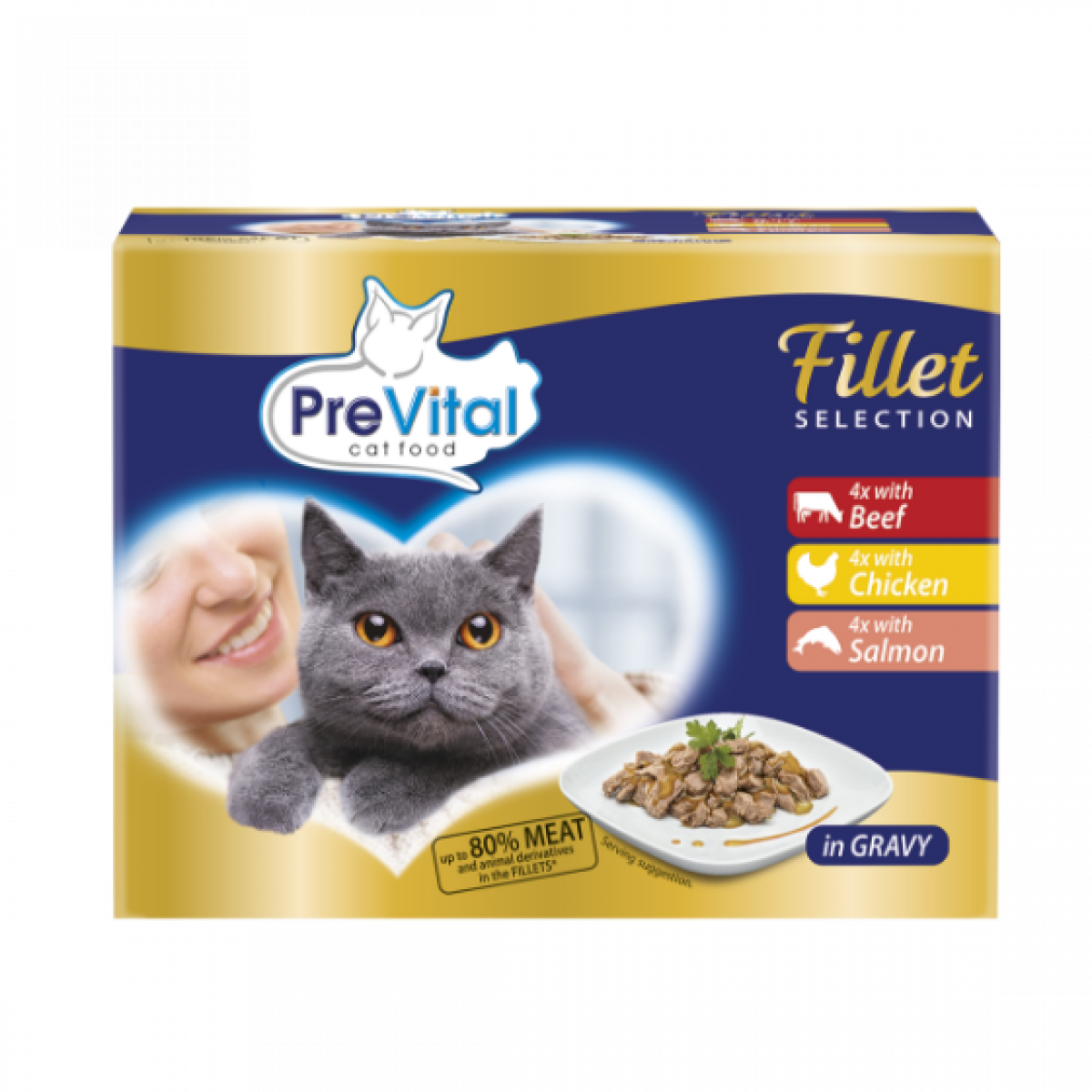 PREVITAL 12 buste 100gr GATTO in salsa