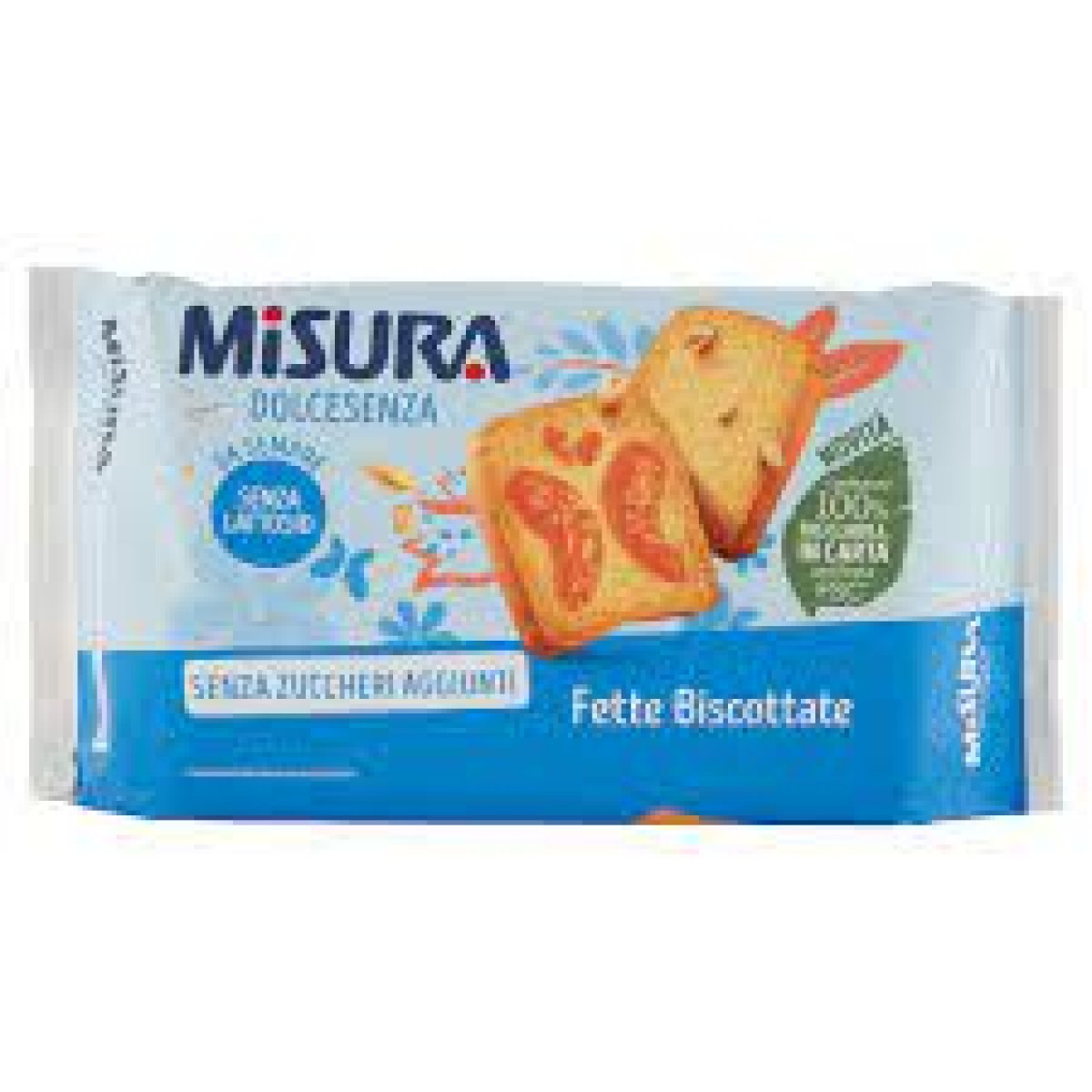 fette biscottate senza lattosio 320gr misura