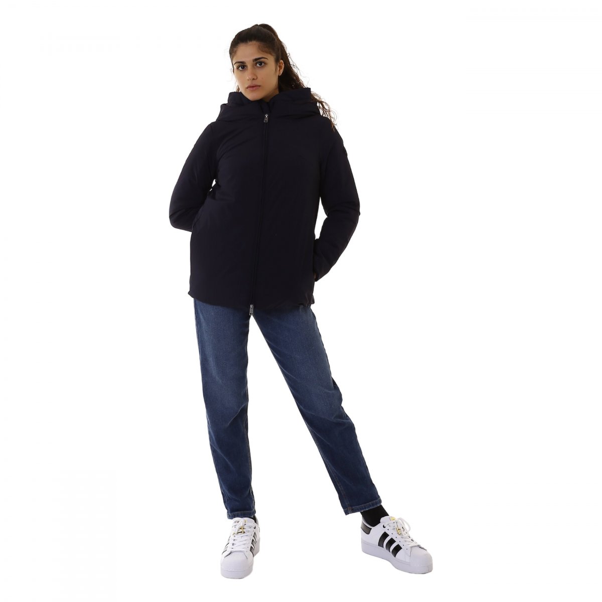 Ragno Piumerino con cappuccio donna art.db51ku col.079 blu novità-promozione