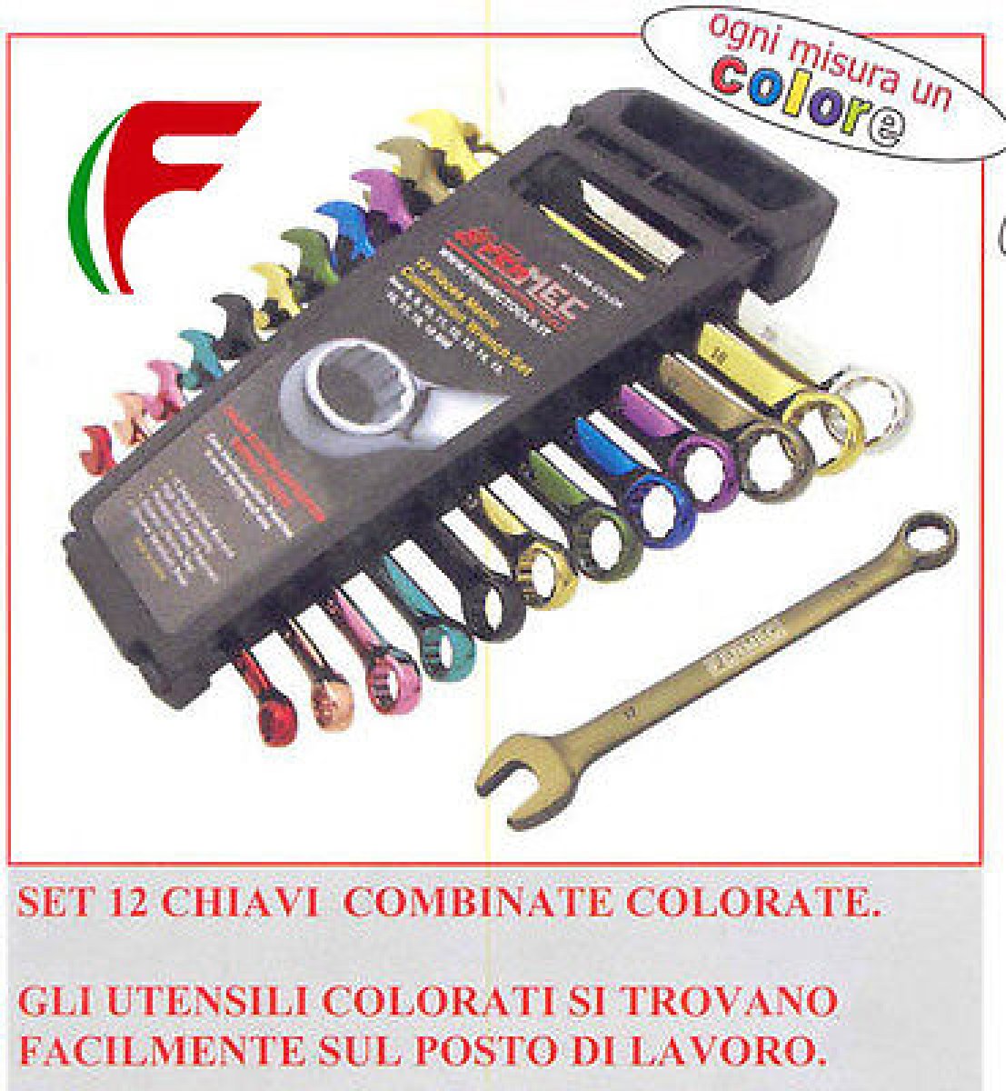 SERIE CHIAVI COMBINATE COLORATE 6-19 12 PZ. 