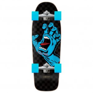SANTA CRUZ CARVER SURF SKATE SCREAMING HAND CHECK BLACK