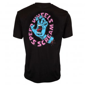 Santa Cruz T-shirt SPEED WHEELS Screaming Hand BLACK