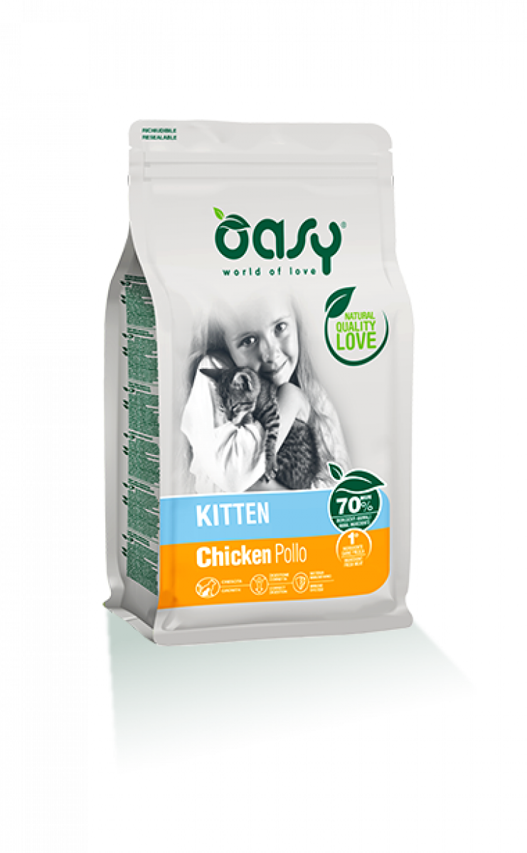 OASY GATTO SECCO KITTEN POLLO 300GR