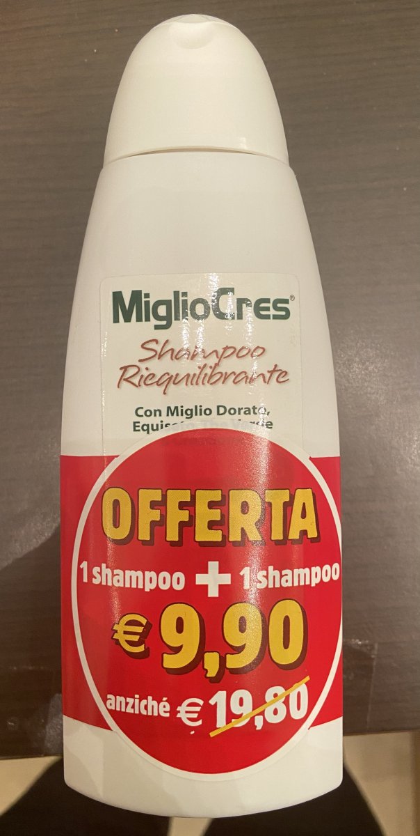 SHAMPOO MIGLIO CRES 1+1 OMAGGIO CON MIGLIO DORATO EQUISETO RIEQUILIBRANTE