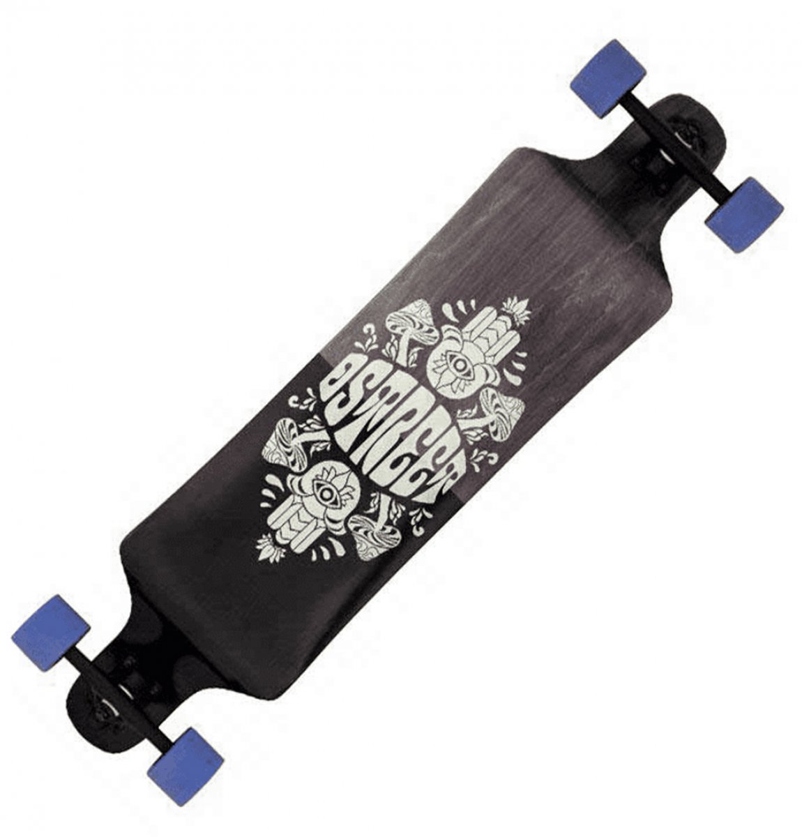 D-Street Longboard Completo professionale Drop Down Tripout 40' Wood grey D-Street Longboard