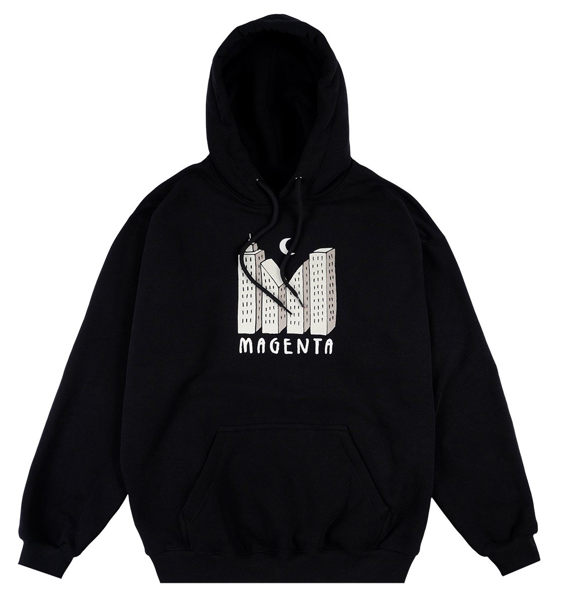 Magenta Skateboards Felpa con cappuccio Skyline Hoodie Black Magenta Skateboard