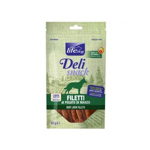 LIFE 100gr SNACK per cani FILETTI FEGATO di MANZO