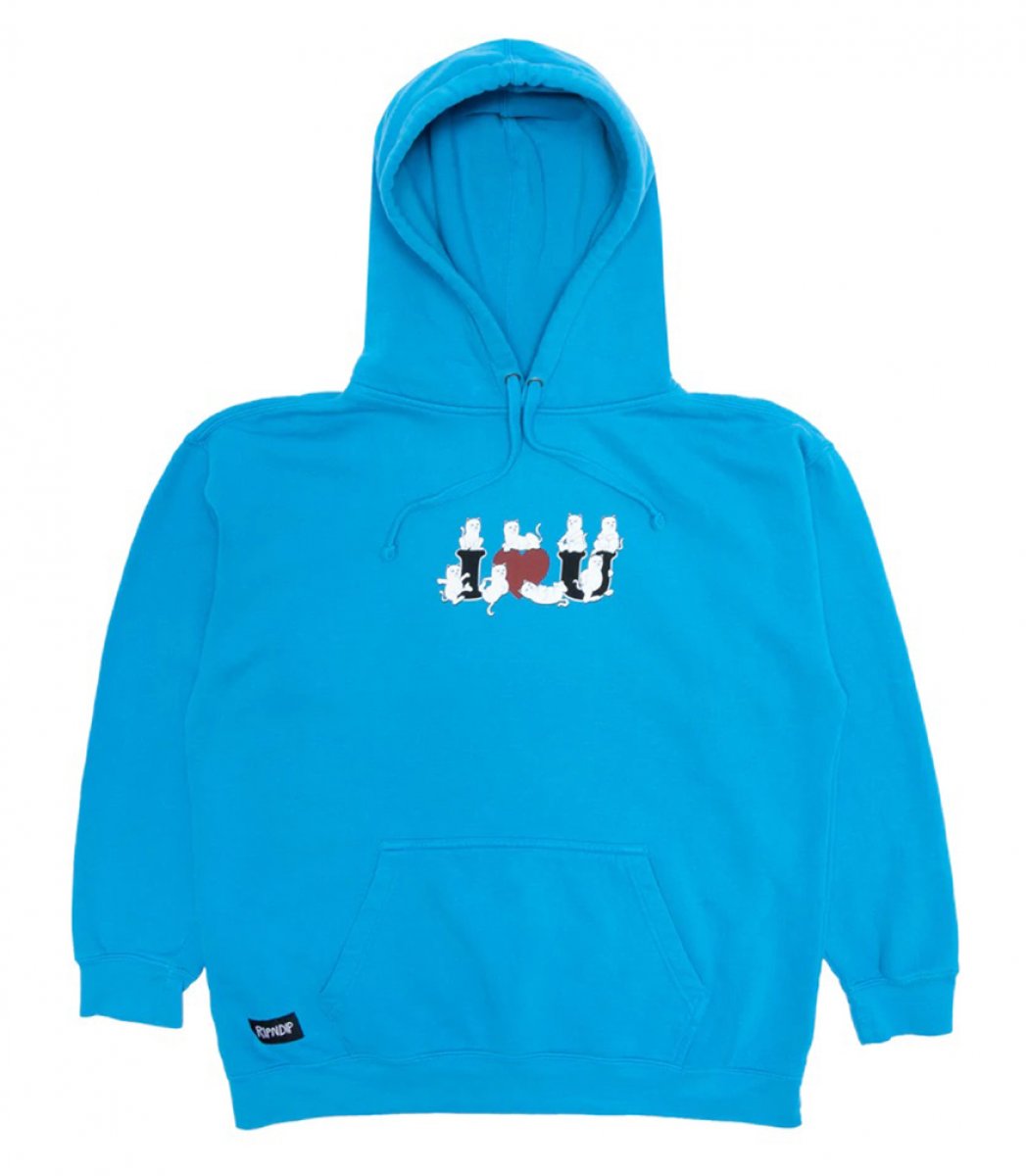 RIPNDIP Felpa con cappuccio I Heart U Hoodie Azur Blue RIPNDIP