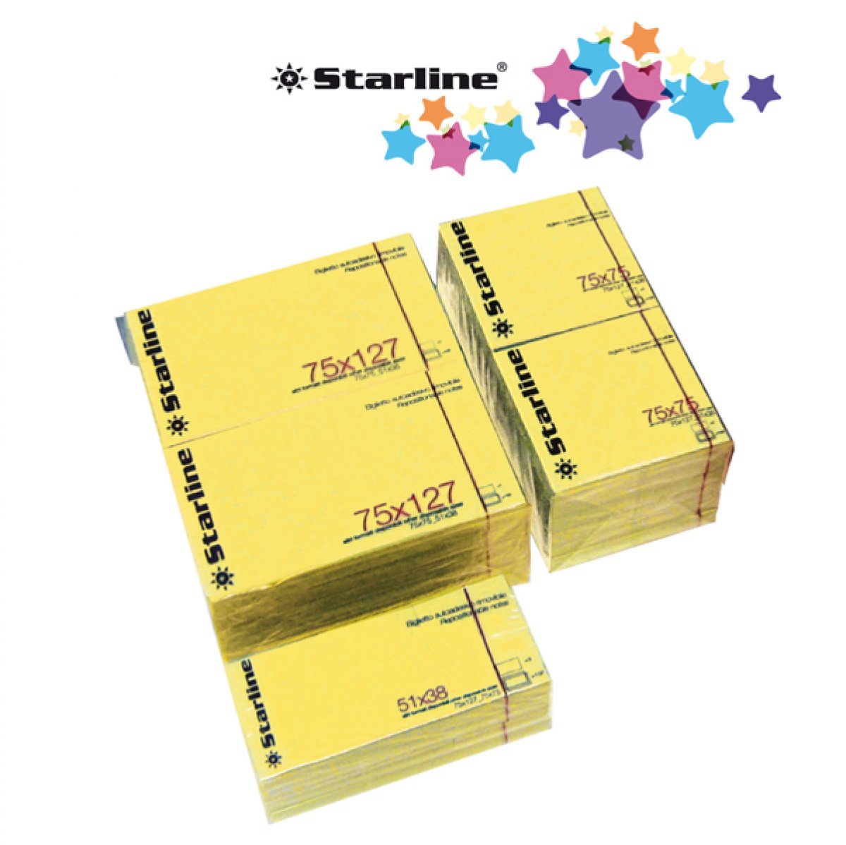 Blocchetto biglietti adesivi - giallo - 75 x 75mm - CF12 