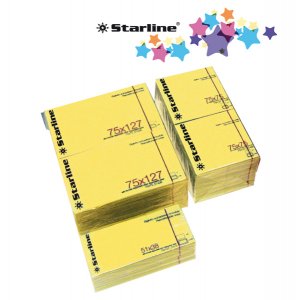 Blocchetto biglietti adesivi - giallo - 75 x 125mm - CF12