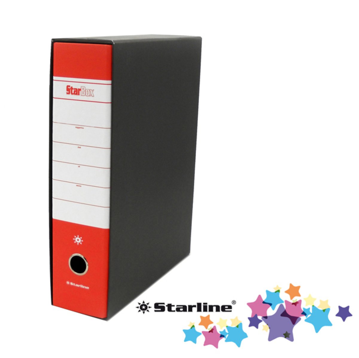 Registratore Starbox  - dorso 8 cm - protocollo 23x33 cm - rosso - Starline 