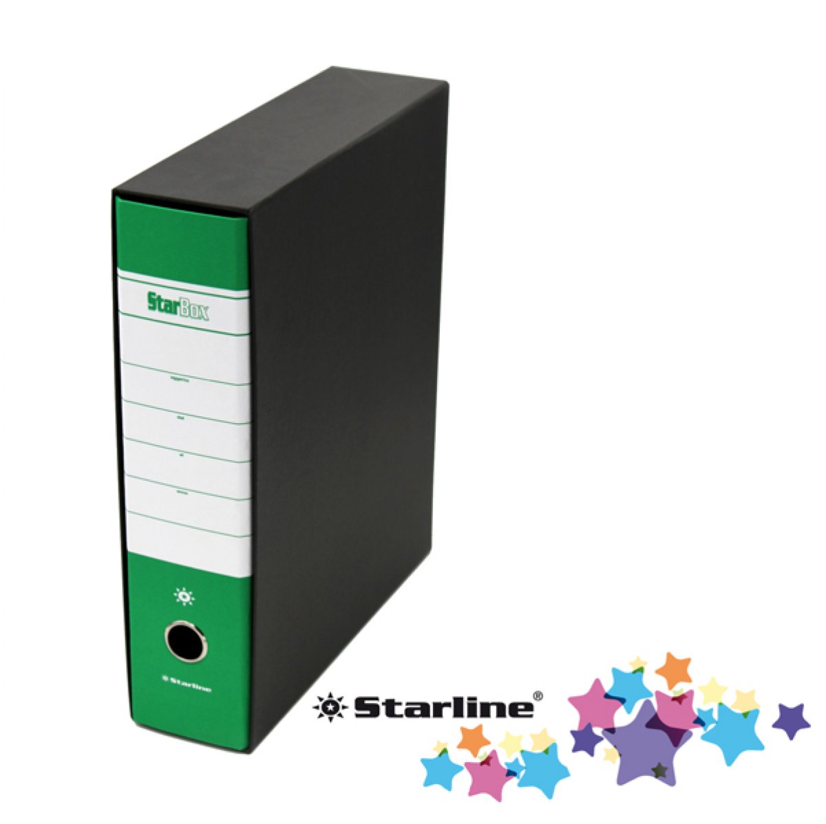Registratore Starbox - dorso 8 cm - protocollo 23x33 cm - VERDE - Starline