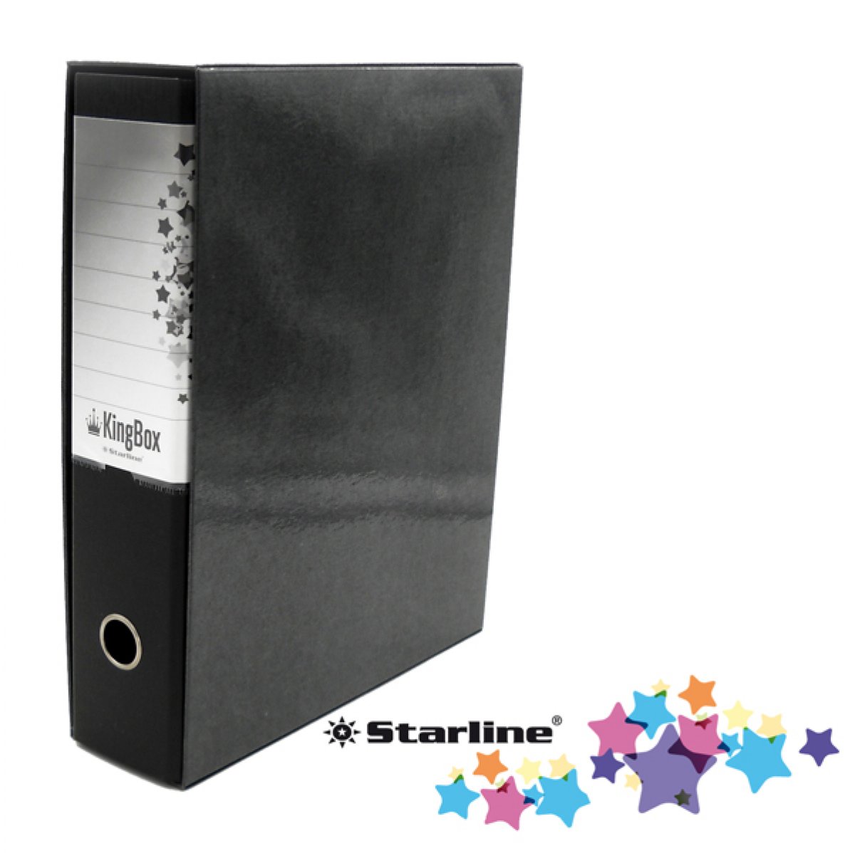 Registratore Kingbox - dorso 8 cm - protocollo 23x33 cm - nero - Starline 