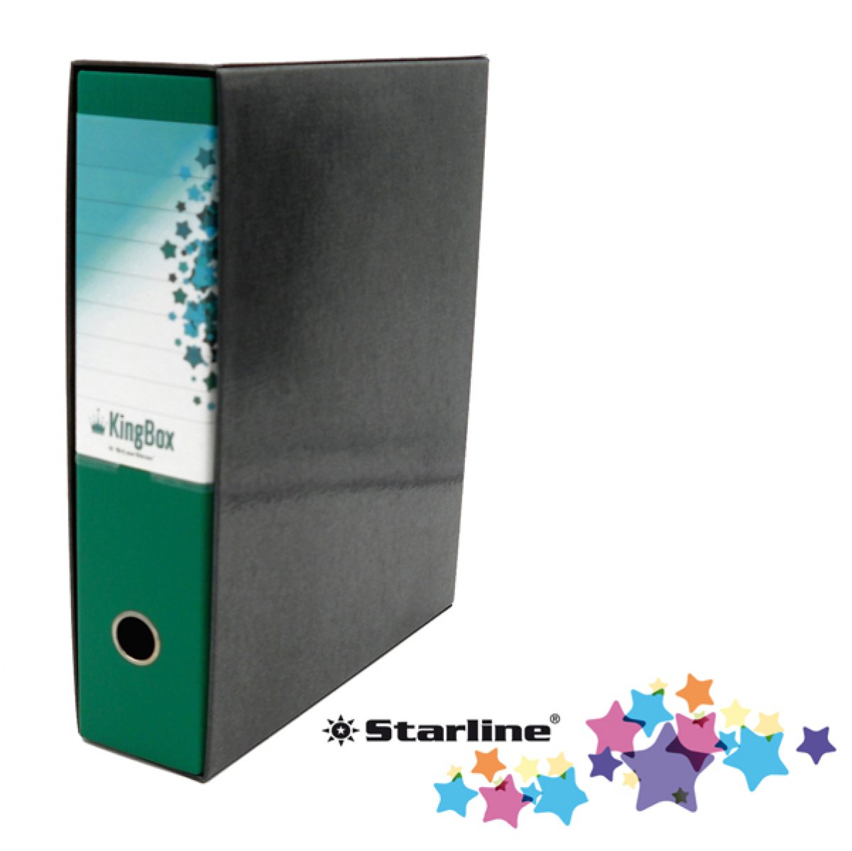 Registratore Kingbox - dorso 8 cm - protocollo 23x33 cm - verde - Starline 