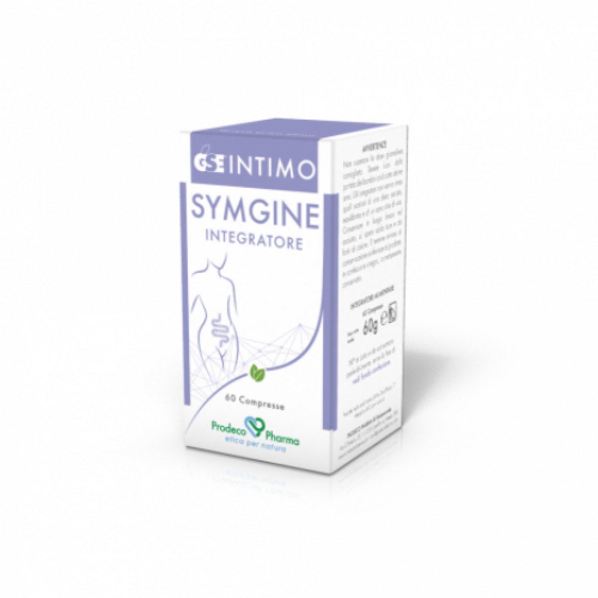 GSE Intimo Symgine - Prodeco Pharma GSE Intimo Symgine è un integratore alimentare a base di Estratto di semi di Pompelmo, Tabebuja, Rosmarino e Uncaria, e contribuisce all'equilibrio microbico e a sostenere le naturali difese dell'organismo. 60 compresse