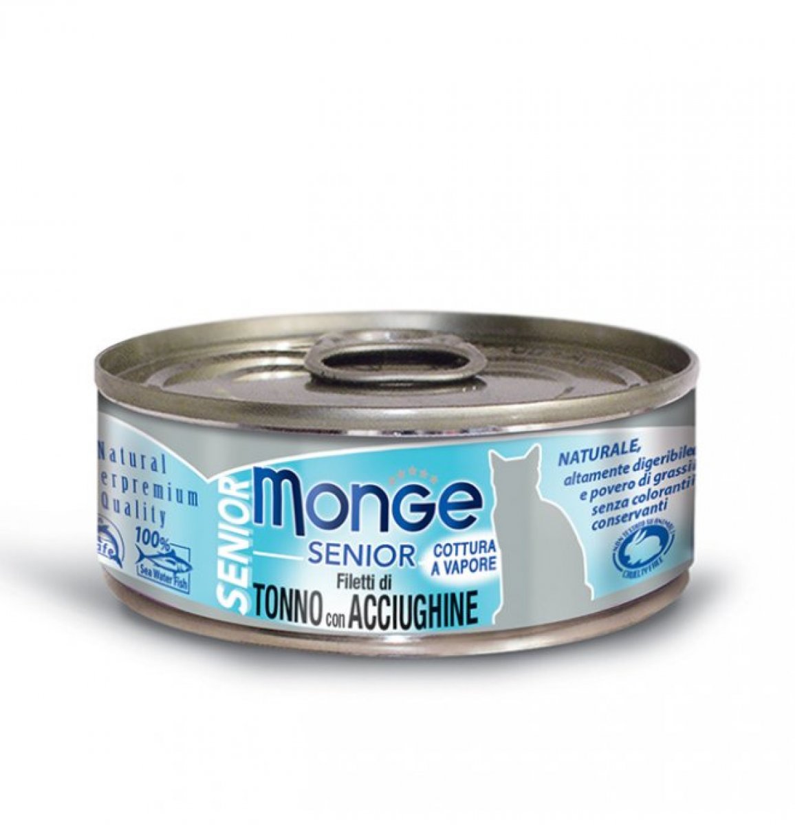 MONGE GATTO JELLY SENIOR FILETTI TONNO E ACCIUGHINE 80GR