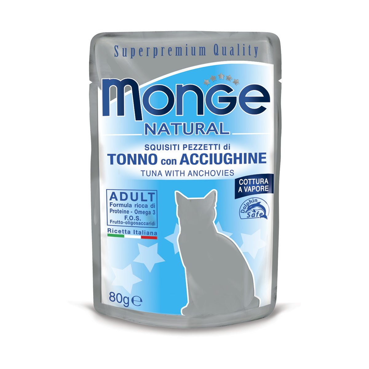 MONGE CAT 80gr - busta TONNO e ACCIUGHINE natural