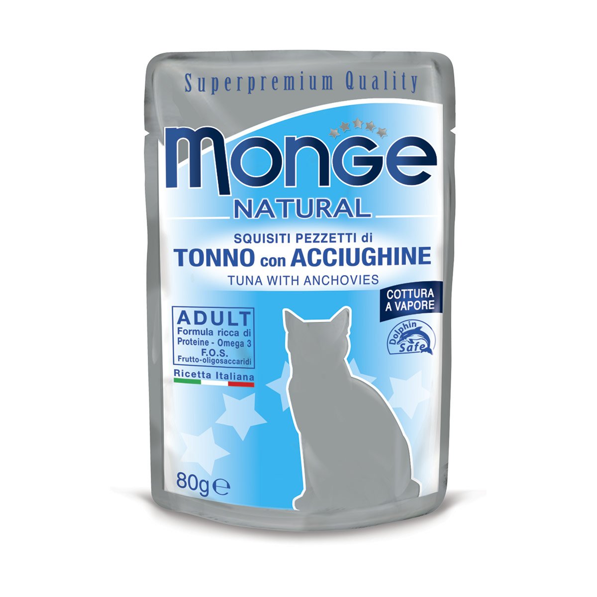 MONGE CAT 80gr - busta TONNO e ACCIUGHINE natural 