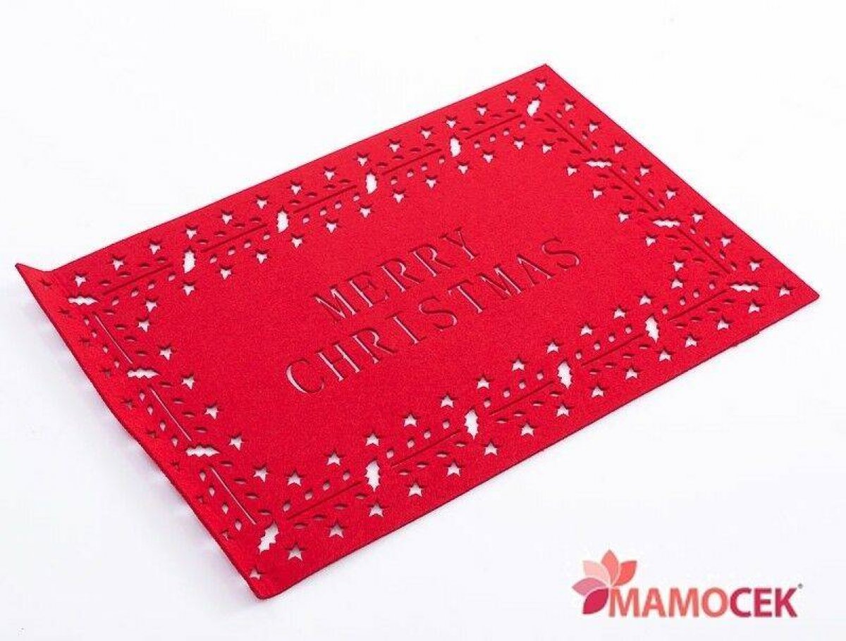TOVAGLIETTA Americana sottopiatto 45x29 centrotavola natale panno rosso merry