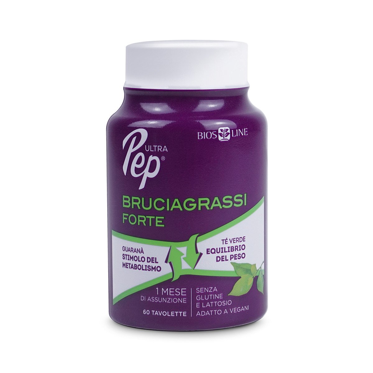 Ultra Pep® Tavolette Bruciagrassi FORTE - BIOS LINE Stimola il metabolismo svolge un'azione tonica e di sostegno e favorisce la perdita di peso. 60 tavolette