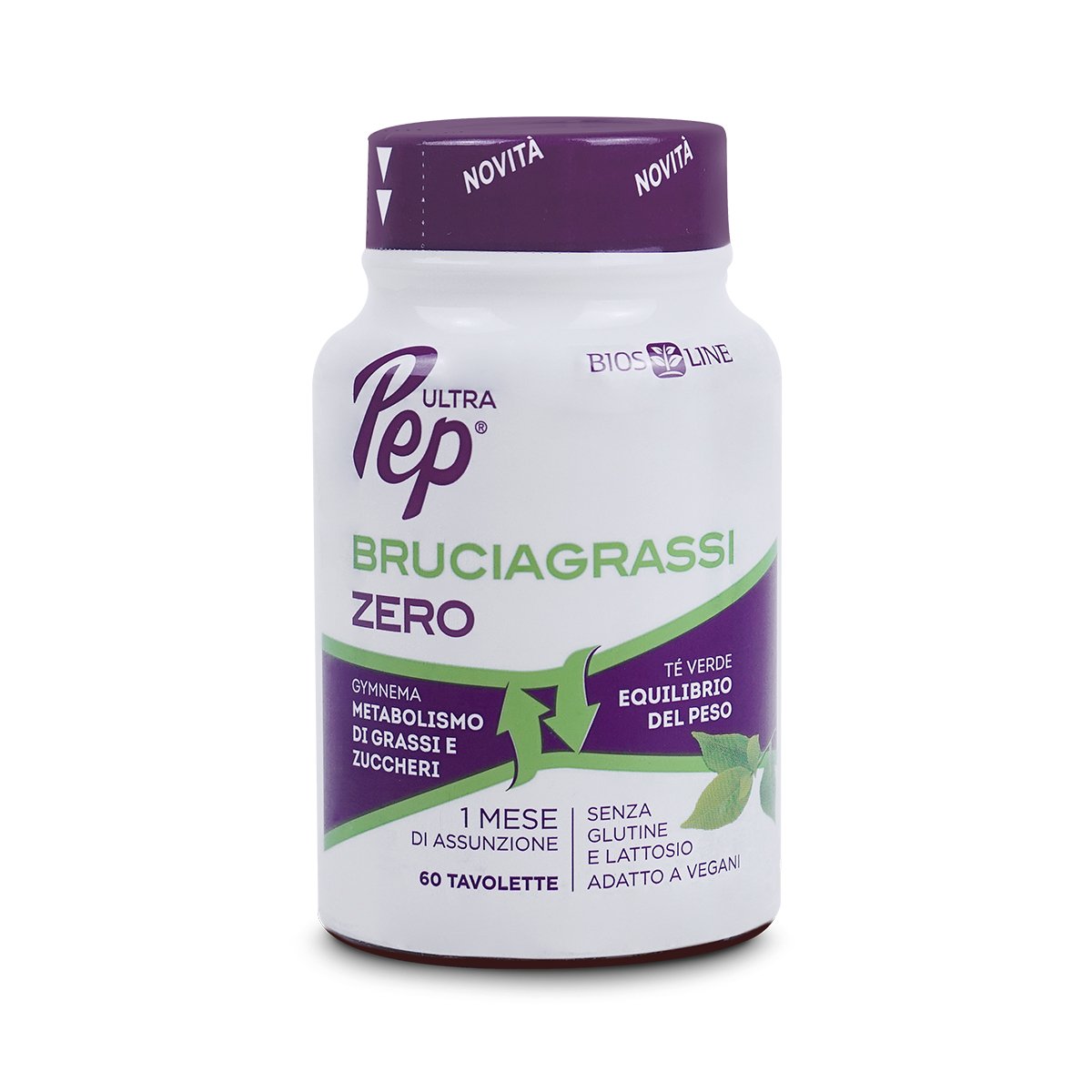 Ultra Pep® Tavolette Bruciagrassi ZERO - BIOS LINE Stimola il metabolismo svolge un'azione tonica e di sostegno e favorisce la perdita di peso. 60 tavolette