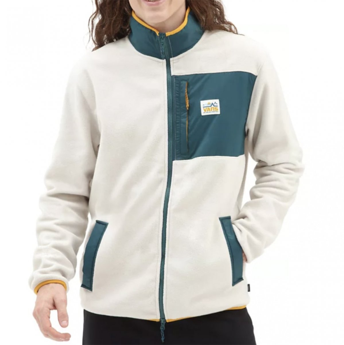 VANS Felpa Full zip MT Off white green VANS