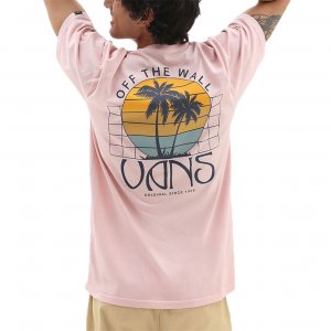 VANS t-shirt Sunset dual palm vintage rose