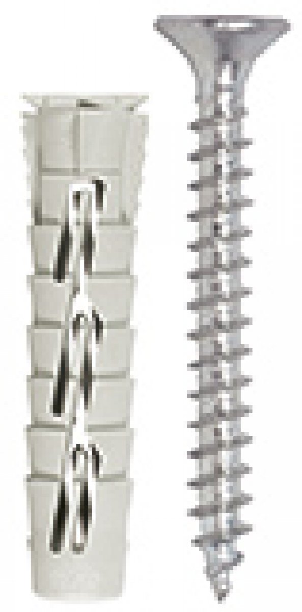 TASSELLO UNIVERSALE IN NYLON Ø 10 x 60 MM CON VITE Ø 6 x 70 MM SCATOLA DA 25 PEZZI TECFI