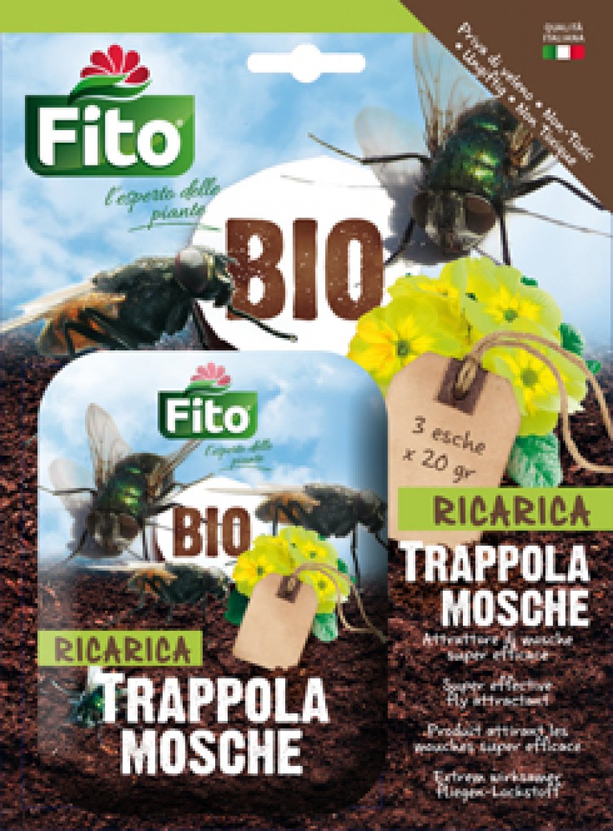 INSETTICIDA RICARICA TRAPPOLA PER MOSCHE 3 Pezzi FITO